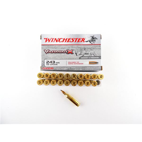 WINCHESTER VARMINT X .243 WIN AMMO LOT