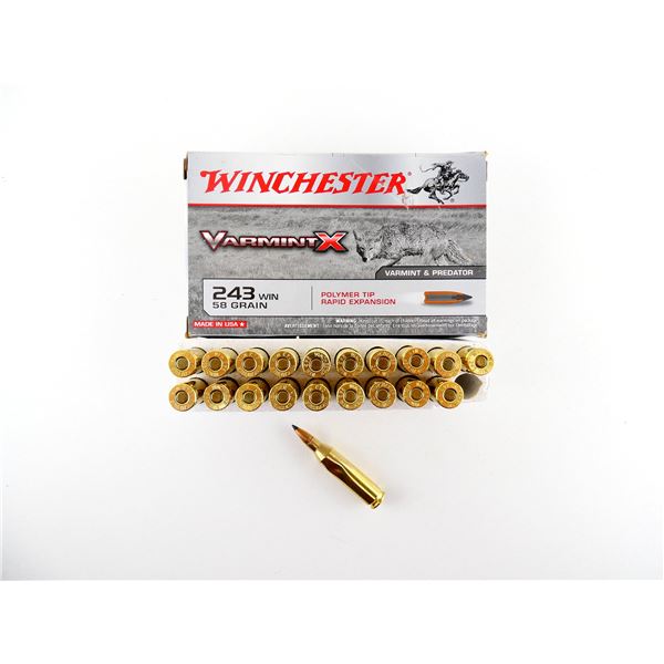 WINCHESTER VARMINT X .243 WIN AMMO LOT