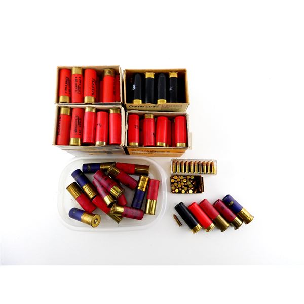 ASSORTED .22 LR AND 12 GAUGE 2 3/4" SHOT SHELL AMMO LOT