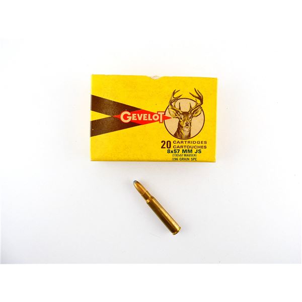 GEVELOT 8X57MM JS (7.92X57 MAUSER) AMMO LOT