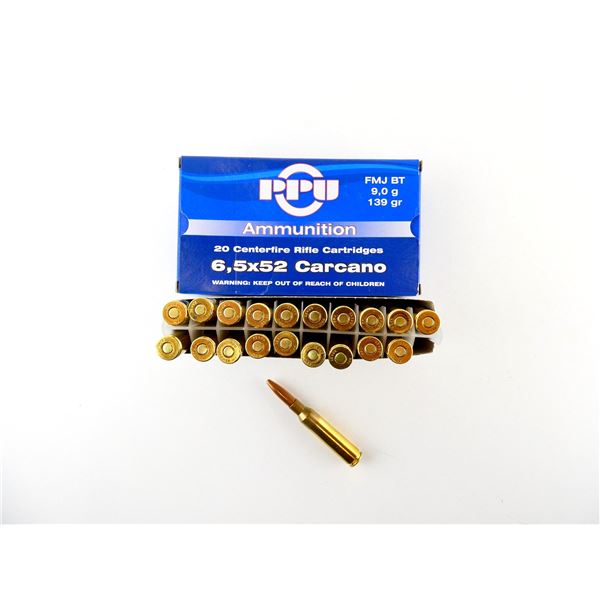 PPU 6.5X52MM CARCANO AMMO LOT