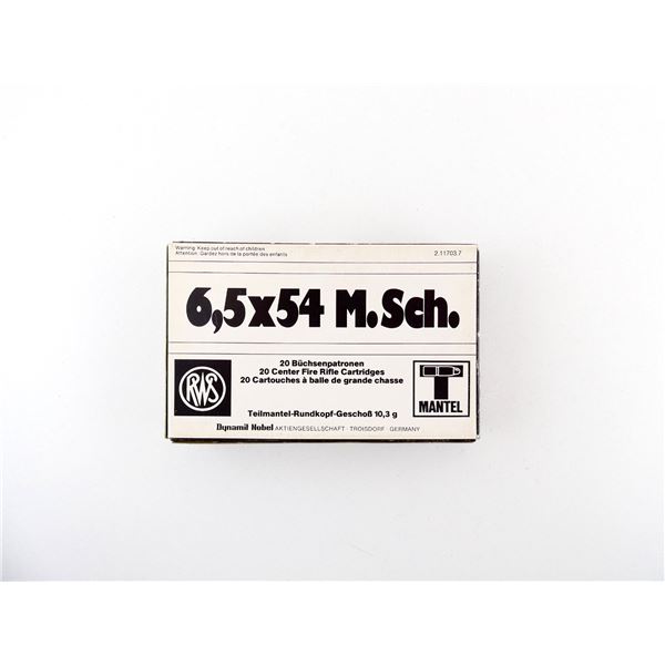 RWS 6.5X54 MANNLICHER-SCHOENAUER AMMO LOT