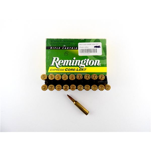 REMINGTON 6.5X55MM SWEDISH AMMO AND NON-PRIMED BRASS CASES LOT