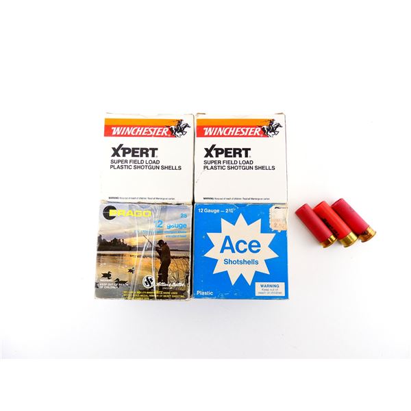 ASSORTED WINCHESTER / ACE AND PRAGO 12 GAUGE 2 3/4" SHOT SHELL AMMO LOT