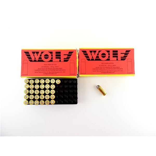 WOLF FACTORY RELOADED .44 SPL AMMO LOT