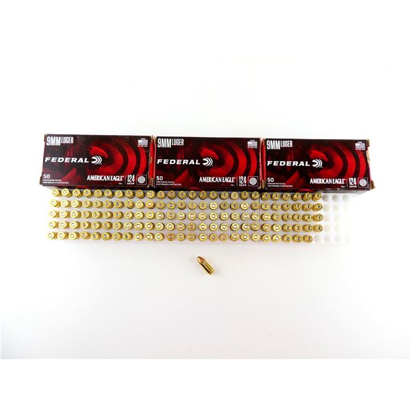 FEDERAL AMERICAN EAGLE 9MM LUGER AMMO LOT