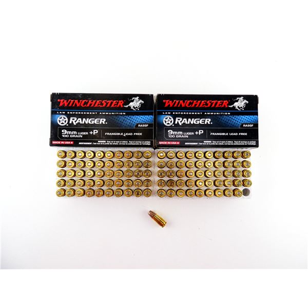 WINCHESTER RANGER 9MM LUGER +P AMMO LOT
