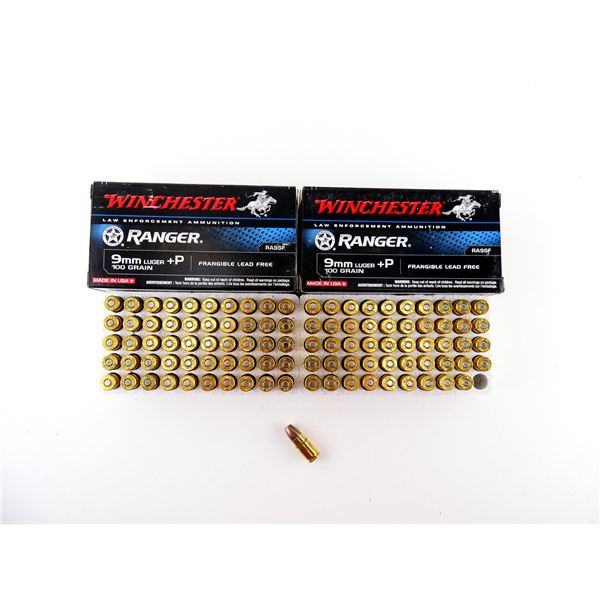 WINCHESTER RANGER 9MM LUGER +P AMMO LOT