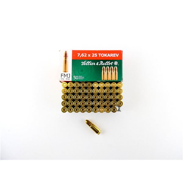SELLIER & BELLOT 7.62X25 TOKAREV AMMO LOT