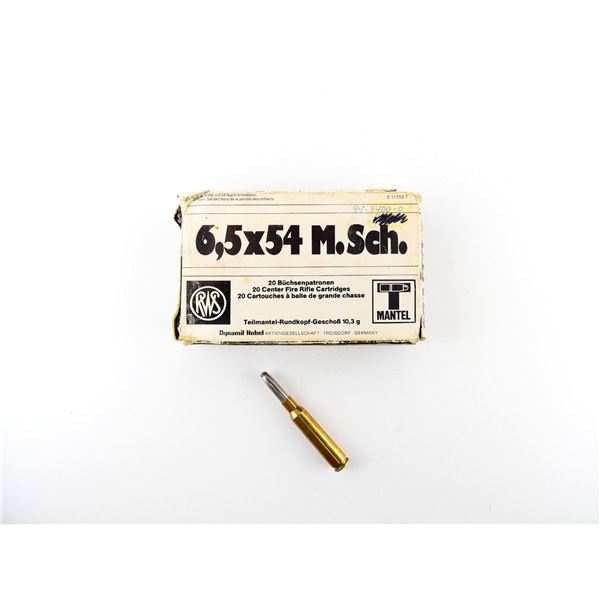 ASSORTED RWS 6.5X54 MANNLICHER-SCHOENAUER AMMO LOT