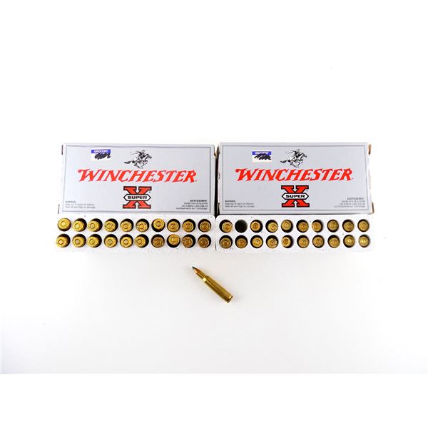 WINCHESTER .222 REM AMMO AND NON-PRIMED BRASS CASES LOT