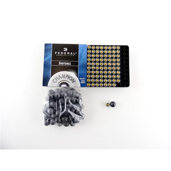 FEDERAL NO. 209A SHOT SHELL PRIMERS AND LEAD BALLS LOT