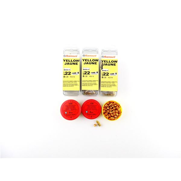 ASSORTED RAMSET YELLOW .22 BLANKS AND DYNAMIT NOBEL 6MM BLANKS LOT