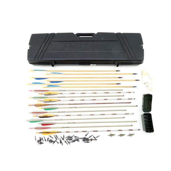 ASSORTED ARROWS / FIELD TIPS AND BROADHEADS LOT