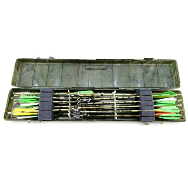 ASSORTED ALUMINUM ARROWS AND ASSORTED BROADHEADS LOT