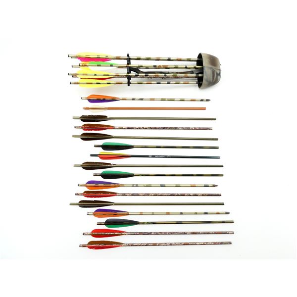ASSORTED ALUMINUM ARROWS AND ASSORTED FIELD TIPS LOT