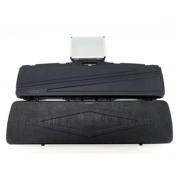 ASSORTED HARD PADDED DOUBLE RIFLE CASES AND HARD PADDED HAND GUN CASE LOT