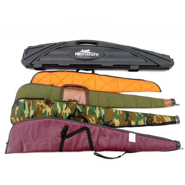 ASSORTED HARD PADDED AND SOFT PADDED RIFLE CASES LOT