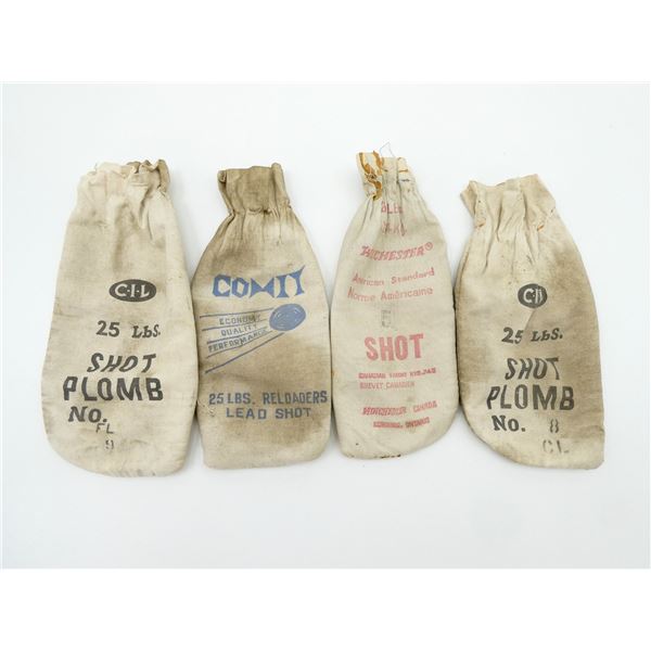 COLLECTIBLE VINTAGE WINCHESTER / CIL / COMIT LEAD SHOT BAG LOT