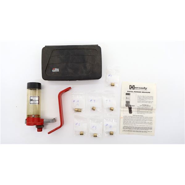 HORNADY PISTOL POWDER MEASURE AND BUSHINGS LOT