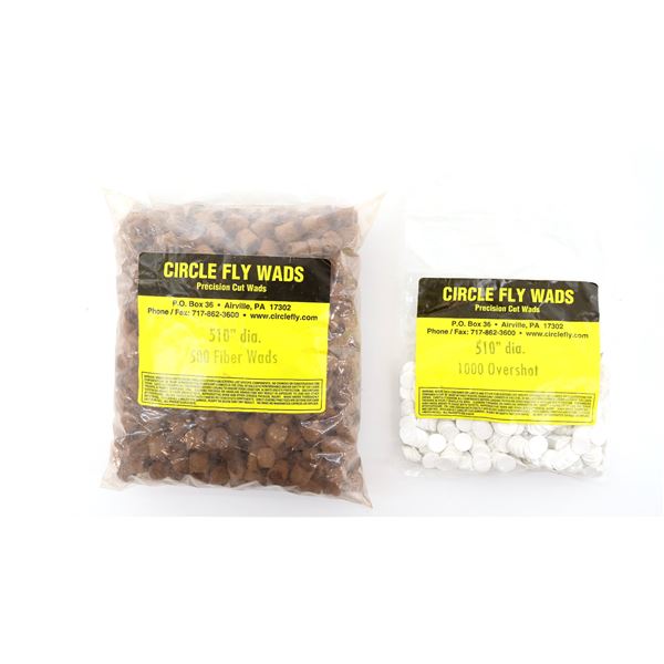 CIRCLE FLY WADS .510" DIA. OVERSHOT / FIBER WADS LOT