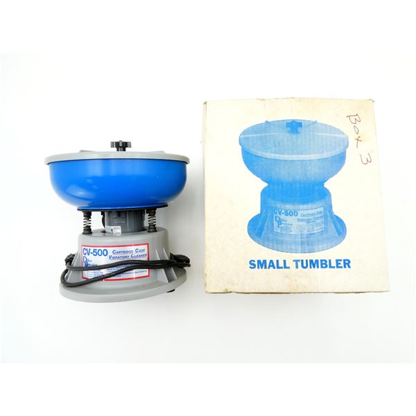 DILLON CV-500 VIBRATORY MEDIA TUMBLER AND MEDIA LOT