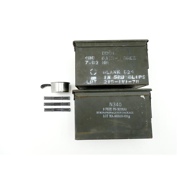 METAL AMMO TINS AND SKS STRIPPER CLIPS LOT
