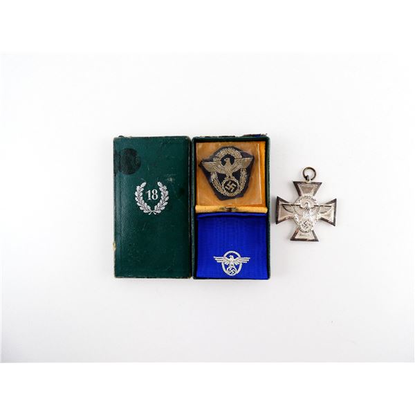 WWII GERMAN POLICE 18 YEAR LONG SERVICE MEDAL