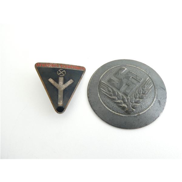WWII GERMAN WOMEN'S ORGANIZATION MEMBERSHIP / RANK BADGE LOT