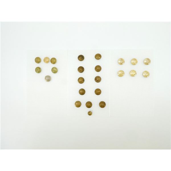 ASSORTED CANADIAN MILITARY BRASS BUTTONS LOT
