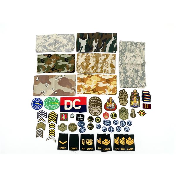 ASSORTED CANADIAN MILITARY / CADET BADGES, SLIP-ONS, ETC. LOT
