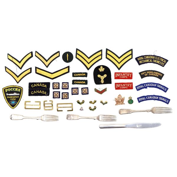 ASSORTED WWII / MODERN CANADIAN MILITARY BADGE, ETC. LOT