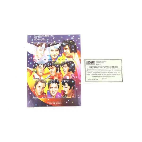 COLLECTIBLE LIMITED EDITION ELVIS PRESLEY "PALAU REMEMBERS ELVIS" STAMP LOT