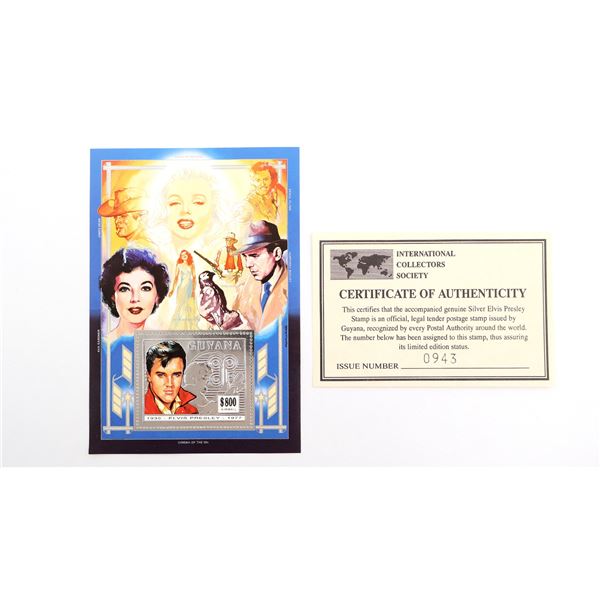 COLLECTIBLE LIMITED EDITION SILVER ELVIS PRESLEY STAMP