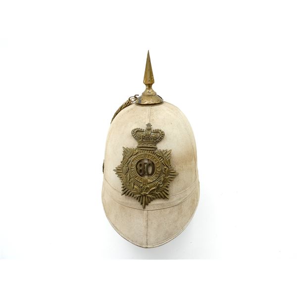VICTORIAN ERA BRITISH 80TH REGIMENT OF FOOT PITH HELMET
