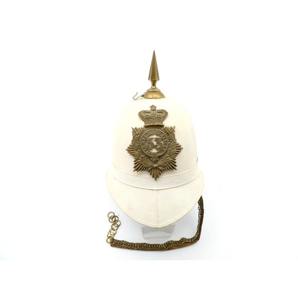 LATE 1800'S / EARLY 1900'S BRITISH / CANADIAN 53RD SHERBROOKE REGIMENT PITH HELMET