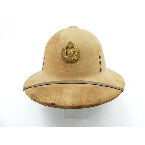 WWII CANADIAN LORD STRATHCONA HORSE TROPICAL WOLSELEY PITH HELMET
