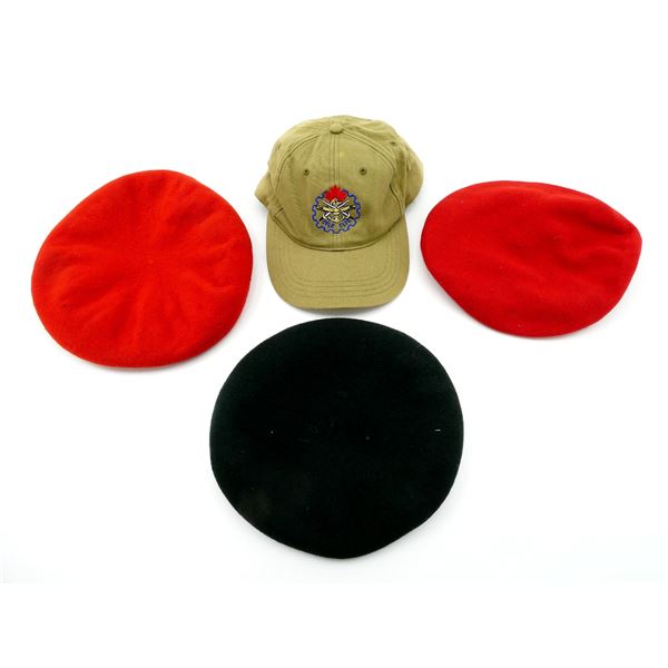 ASSORTED CANADIAN MILITARY BERETS AND BASEBALL CAP LOT