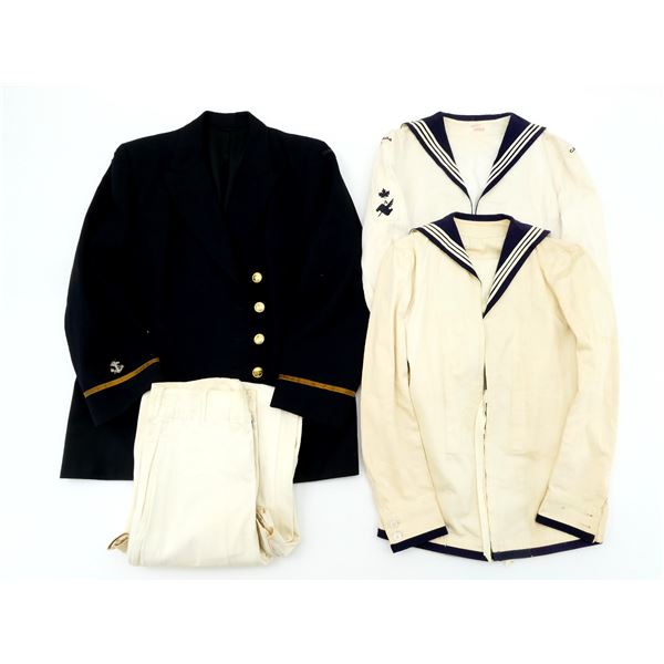 ASSORTED 1950'S / 1960'S CANADIAN NAVAL JUMPERS, PANTS AND TUNIC LOT