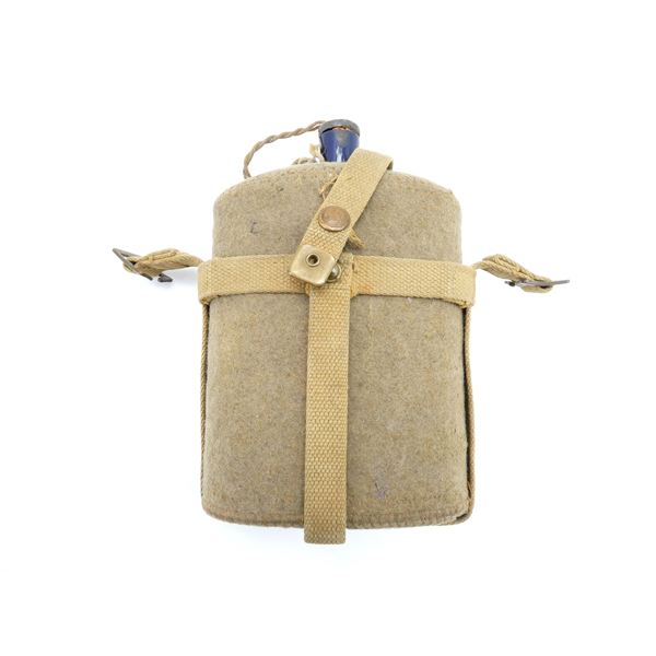WWI / WWII CANADIAN MILITARY CANTEEN WITH CANVAS CARRIER