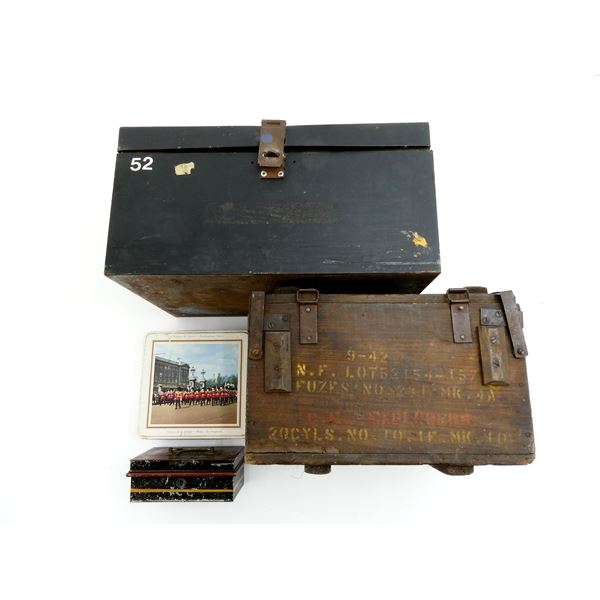 WWII ERA CANADIAN WOODEN CRATE, UNKNOWN METAL CRATE, ETC. LOT