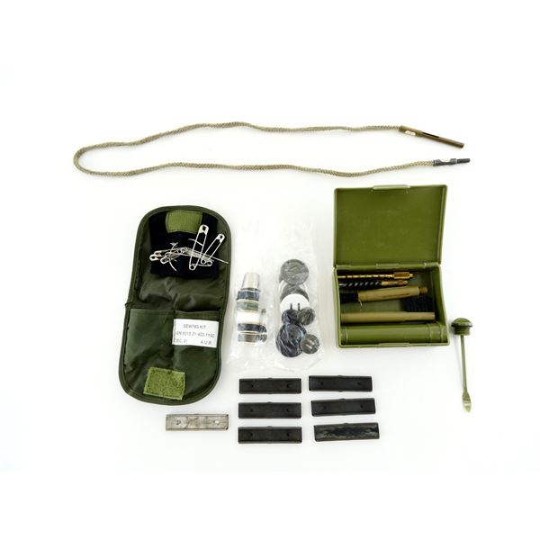 ASSORTED CANADIAN MILITARY CLEANING KIT, STRIPPER CLIPS AND SEWING KIT LOT