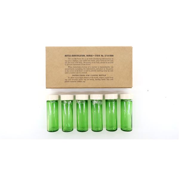 WWII U.S. MILITARY BURIAL IDENTIFICATION BOTTLE SET