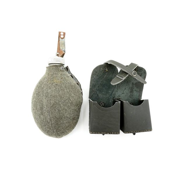 SWISS / ITALIAN MILITARY STYLE CANTEEN AND AMMO POUCH LOT