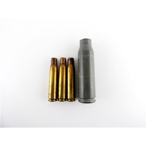 CANADIAN / U.S. MILITARY .50 M2 BRASS CASINGS AND 25MM STEEL CASING LOT