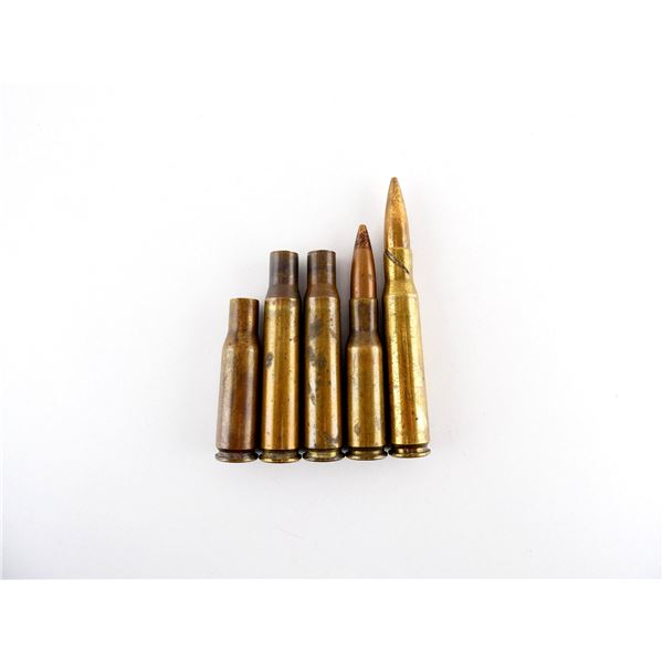 BRITISH / U.S. MILITARY .50 CAL. ROUNDS AND CASINGS INERT LOT