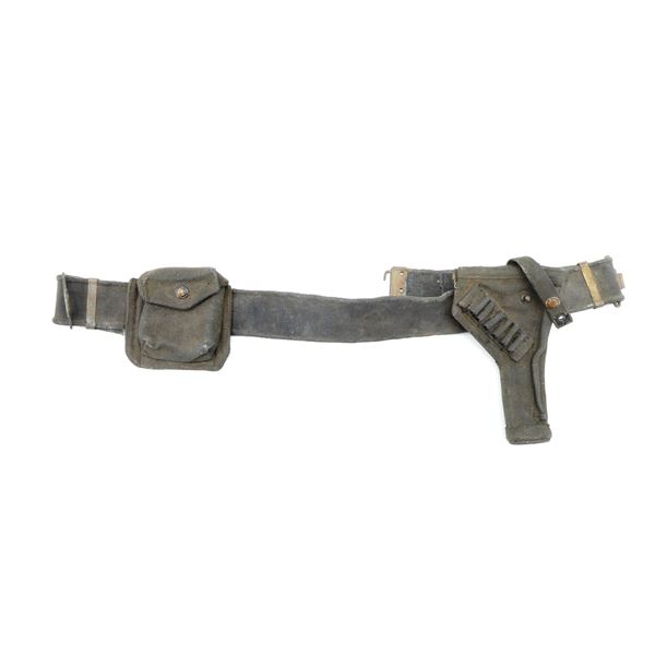 WWII ERA CANADIAN / BRITISH ENFIELD P37 HOLSTER, AMMO POUCH AND BELT LOT