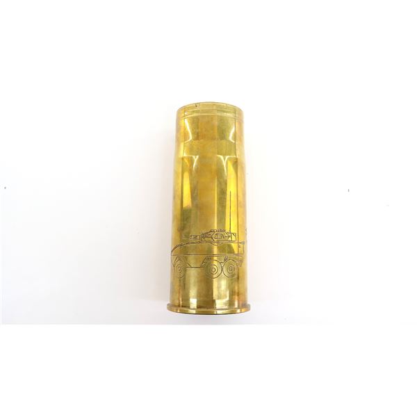 BRITISH MILITARY 76MM SHELL CASING TRENCH ART