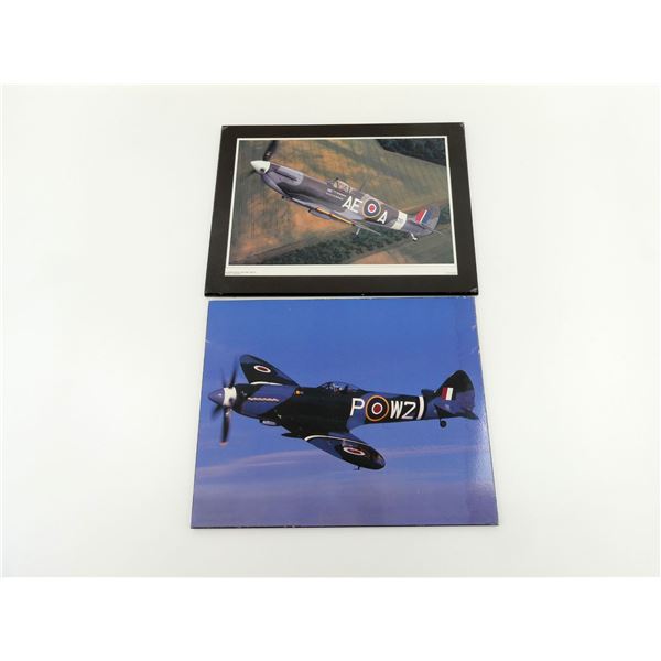 ASSORTED BRITISH MILITARY SPITFIRE AIRCRAFT MOUNTED PHOTOS LOT