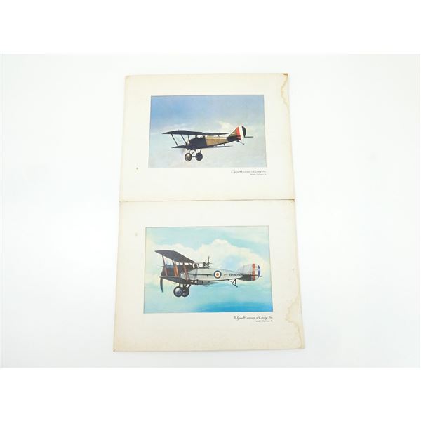 ASSORTED MILITARY WWI AIRCRAFT PRINTS LOT
